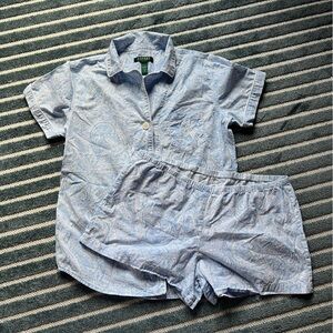 Women’s Ralph Lauren matching pajama shorts set